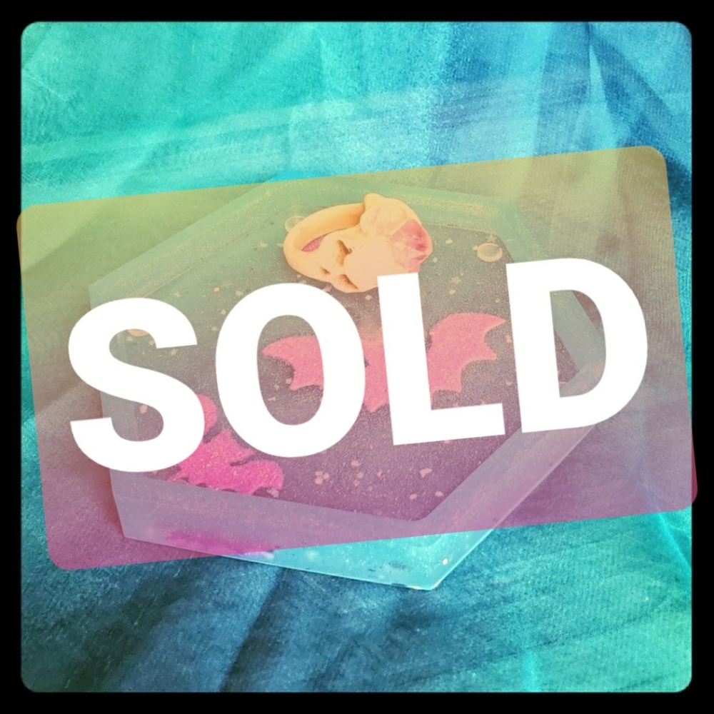 Glow in the Dark Bat Handmade Trinket Tray